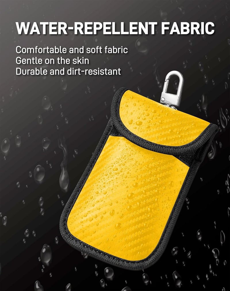Vammcht Upgraded Faraday Bag for Key Fob (2 Pack), Premium Faraday Key Fob Protector– Car RFID Signal Blocking, Car Security Protection, Anti-Theft Pouch, Anti-Hacking Case Blocker Yellow - Image 4